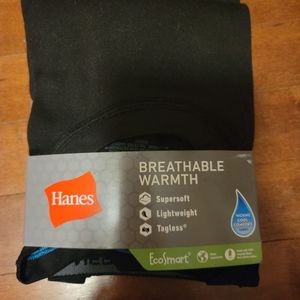 Hanes Premium Boy’s 2pc Thermal Underwear Set Size Med 10/12 Black Long Sleeve